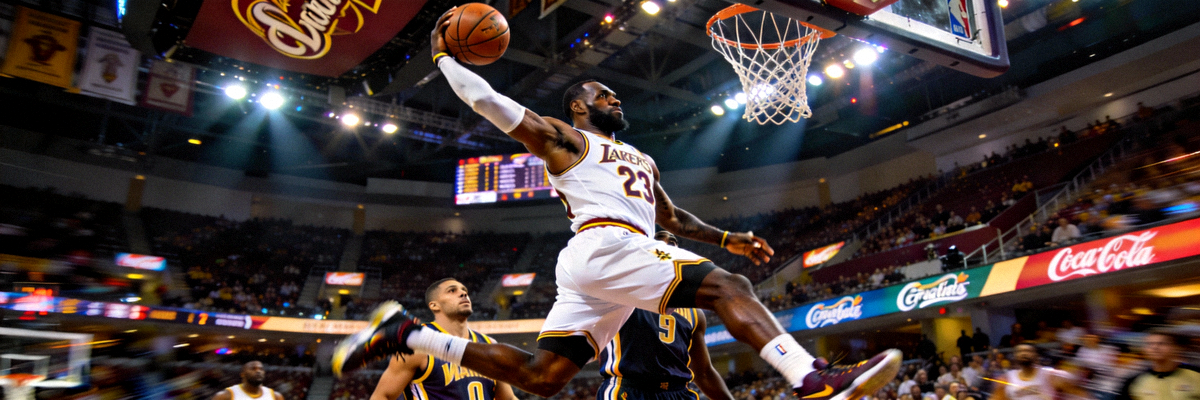 NBA总决赛精彩瞬间，詹姆斯突破上篮